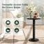 Table d'appoint ronde, table de bout petite boisson, table de chevet d'appoint en bois massif-1955387907