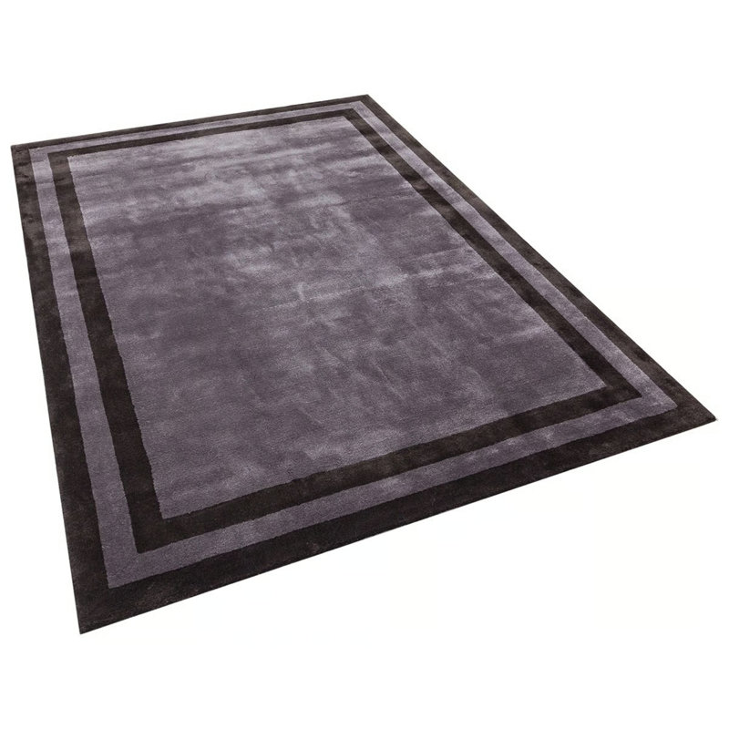 Tapis spécial touffeté de couleur brune avec motif de viscose tissé à la machine, Rectangle 2 pi 11 po x 4 pi 11 po