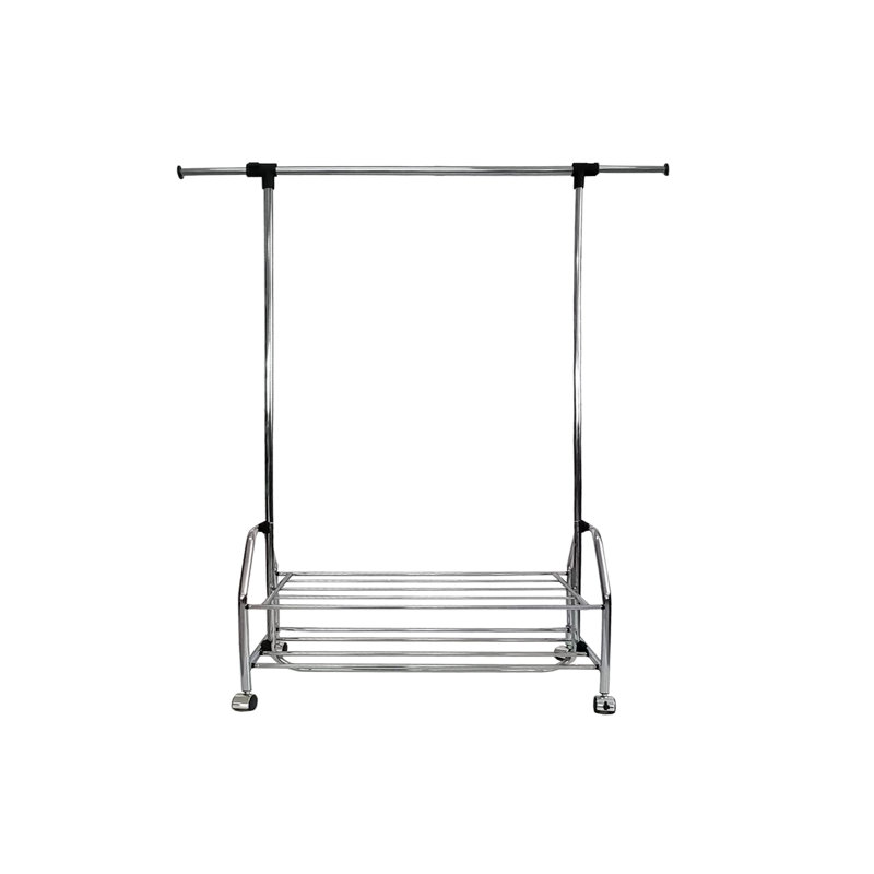 Barre à vêtements extensible en métal chromé