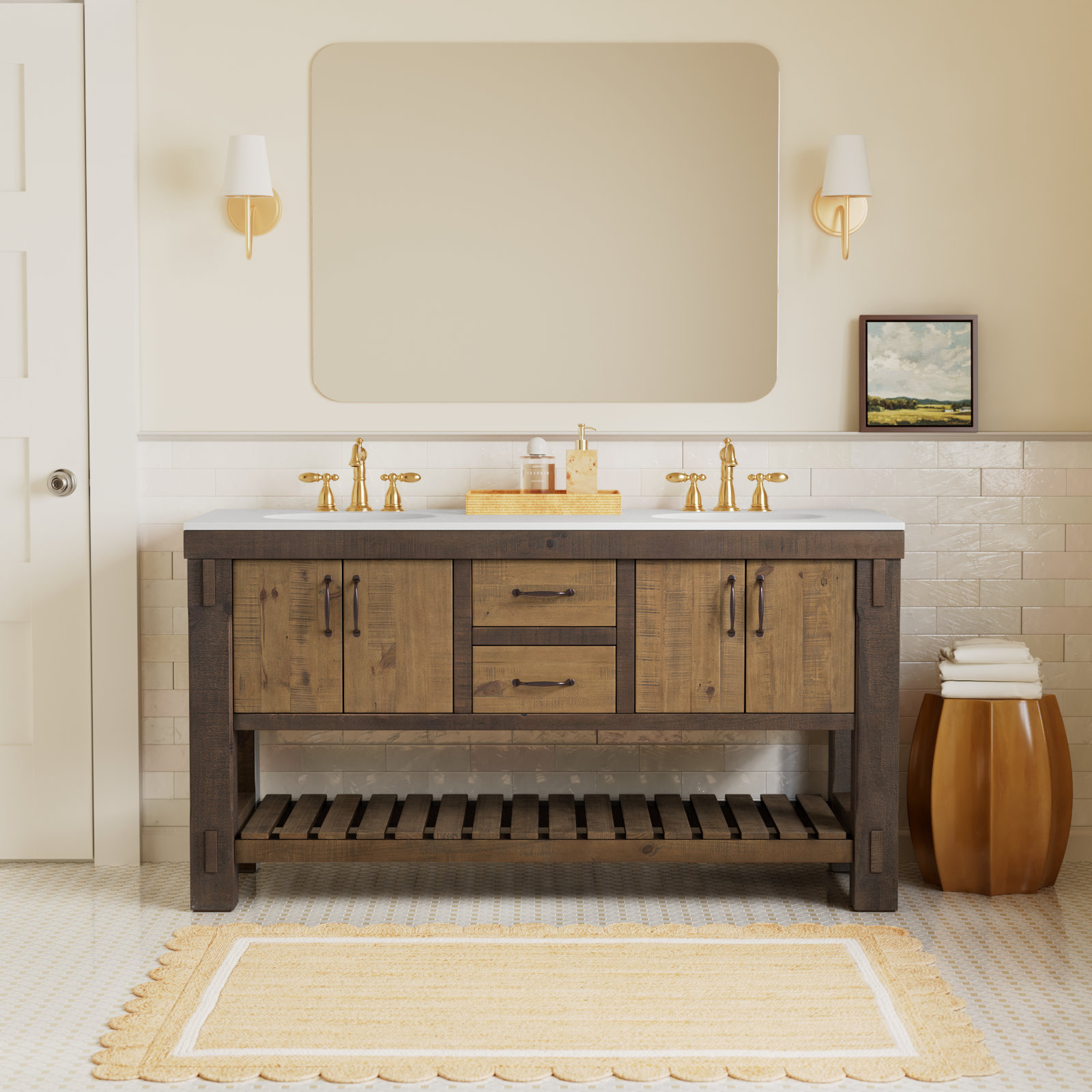 Bromley 66" Double Bathroom Vanity 