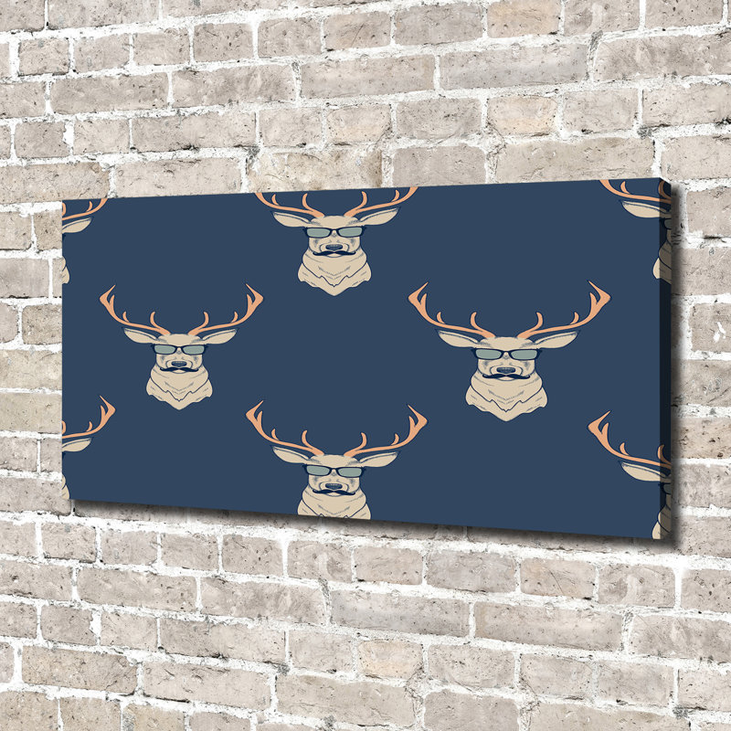 Hipster Deer - Wrapped Canvas Print
