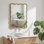 Miroir décoratif rectangulaire en bois massif ondulé de couleur bois naturel 20 po x 30 po, pour chambre à coucher, salle de bain, salon, vestibule