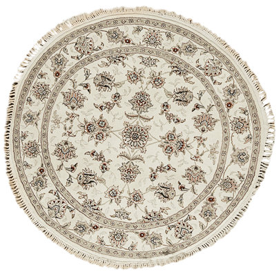 High-Quality Hand-Knotted Ivory Area Rug