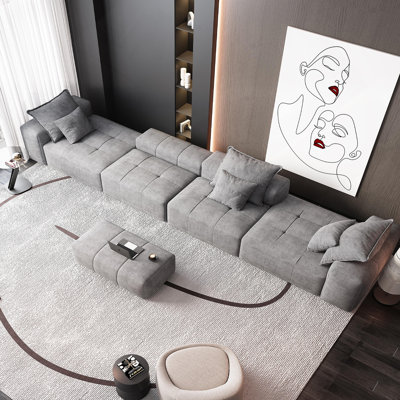 Modern Oversized Modular Sectional Sofa With Soft Cushions And Diy Combination, No Assembly Required, Ideal For Family Gatherings