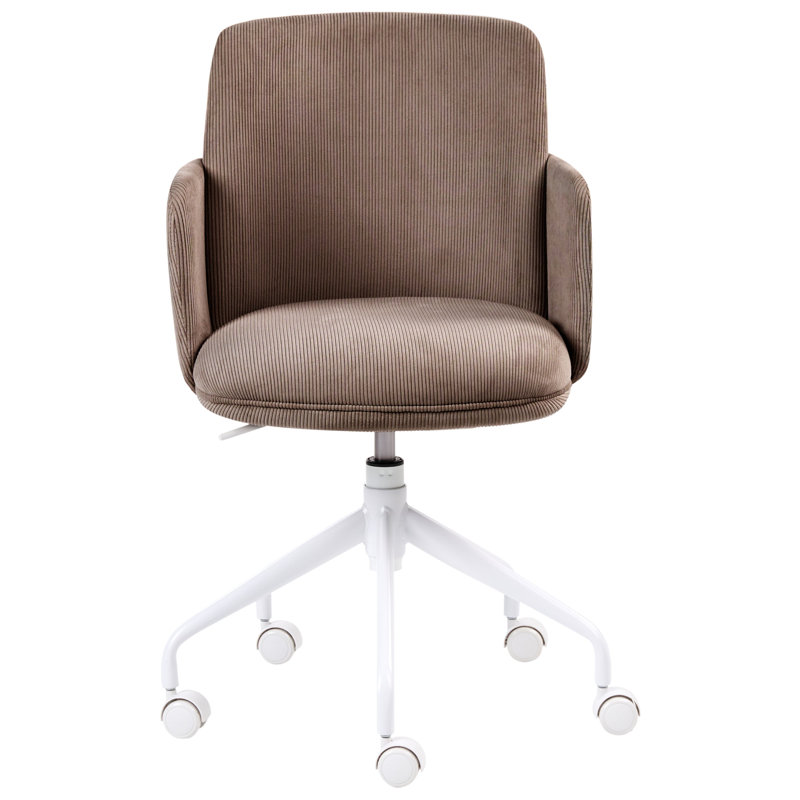 17 Stories Fabric and Corduroy Office Chair, Brown