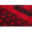 Tapis décoratif en laine rouge de conception unique 6 pi 9 po X 9 pi 9 po noué à la main