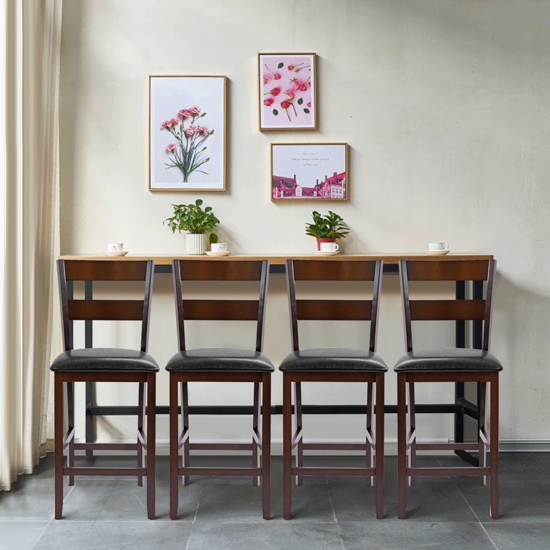Anstice Upholstered Counter Stool with Solid Wood Frame, 2