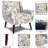 Jaqueze Upholstered Pattern Leaf Linen Blend Tufted Wide Back Armchair with Solid Wood Leg-1897452733