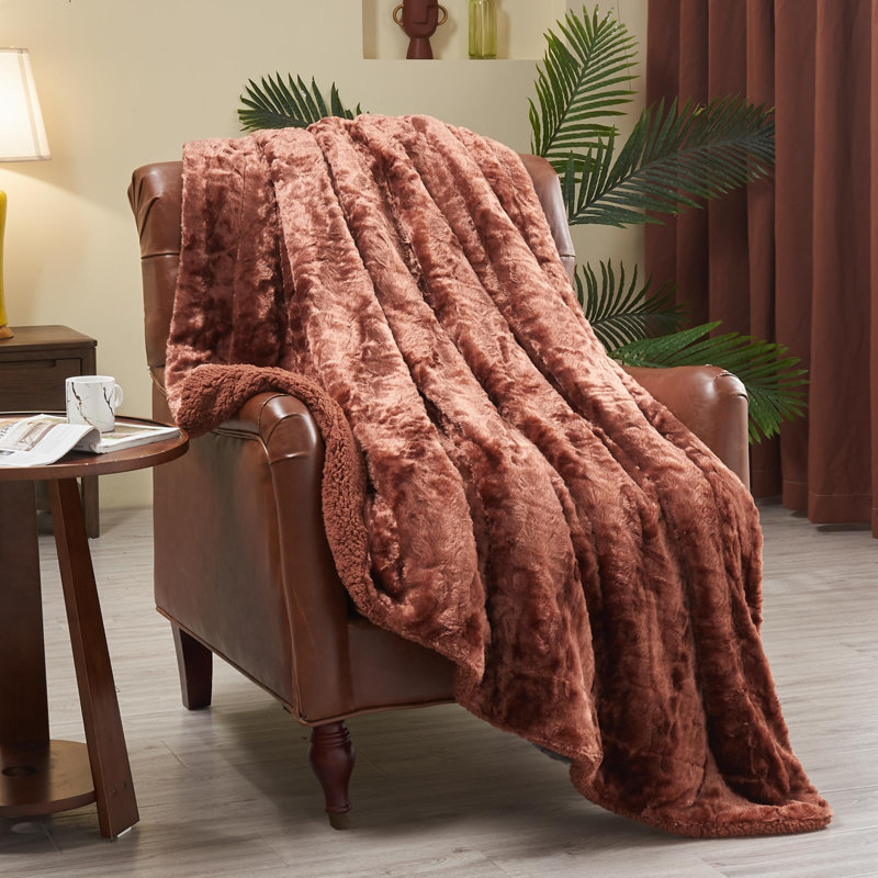 Atif Throw Blanket, Dark Brown