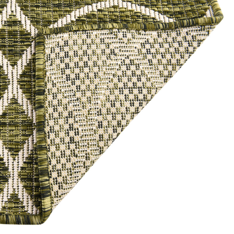 Tapis géométrique intérieur / extérieur vert, Rectangle 4 pi x 6 pi