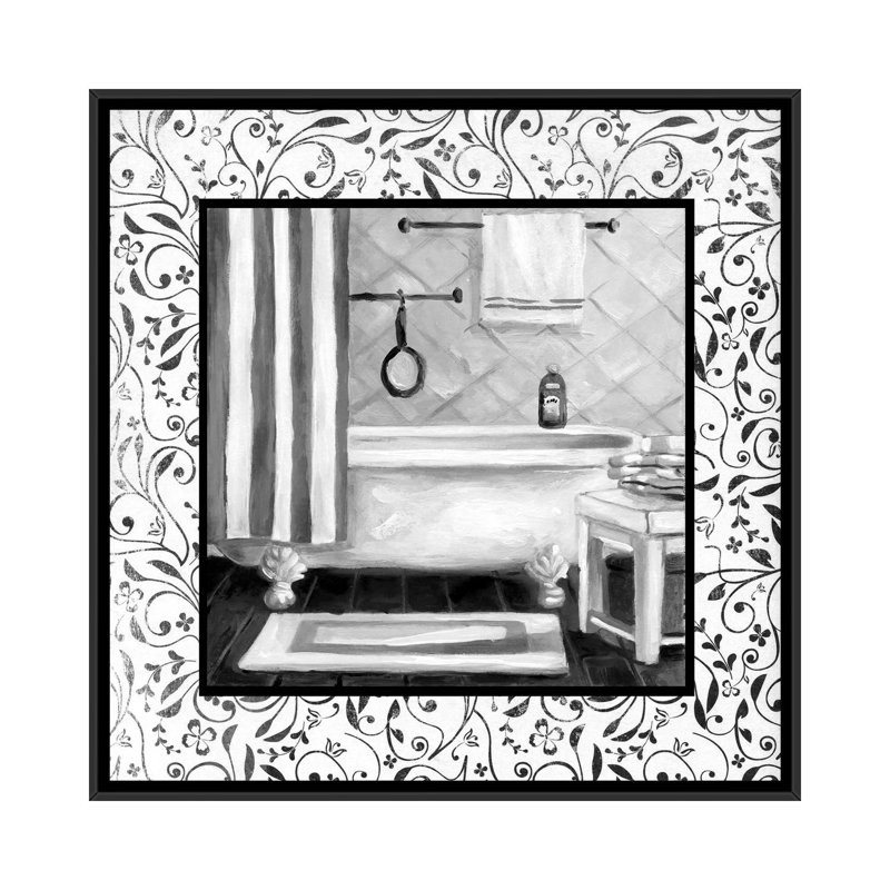 «Bath I», impression sur toile, H 18 po x l 18 po x P 1,5 po, Toile avec cadre noir, Pas de tapis