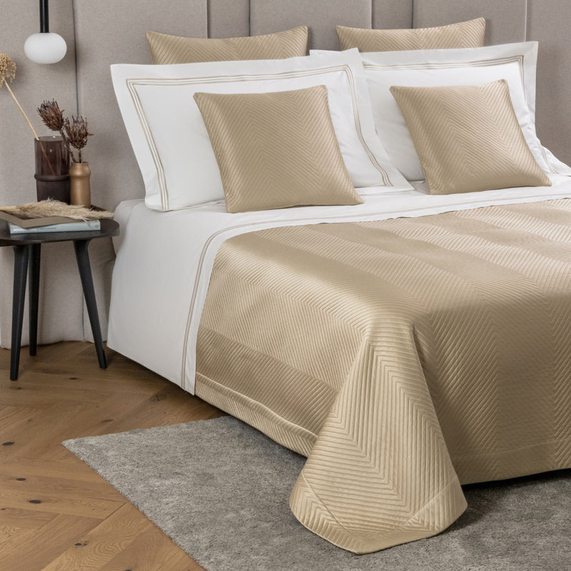 Luxury Herringbone Euro Pillow Cover, Savage Beige