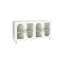 Console télé 65 pouces, meuble de rangement et tablettes réglables, meuble multimédia blanc antique avec peinture laiteuse pour centre de divertissement-312731453