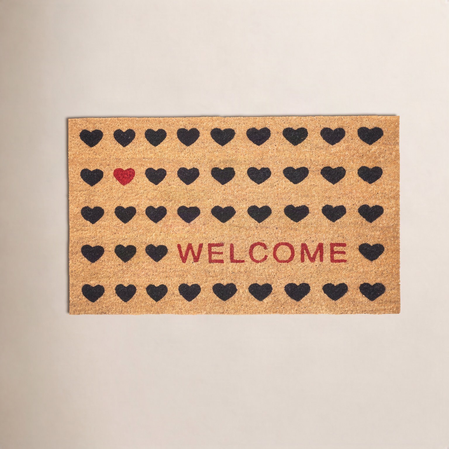 Heart Welcome Non-Slip Doormat, 30" W x 48" L