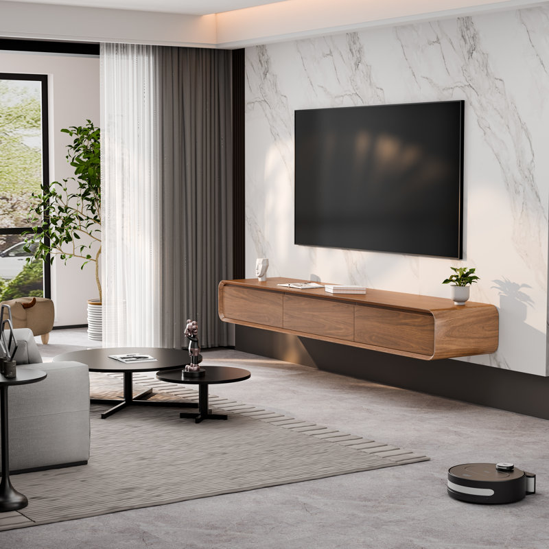 Meuble télé flottant Modern, Marron foncé