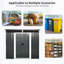 La remise à poubelle contient 3 poubelles en métal pour le rangement des ordures, acier galvanisé inoxydable, remise pour poubelle de jardin, gris
