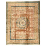 Hand Knotted Wool Area Rug in Rose