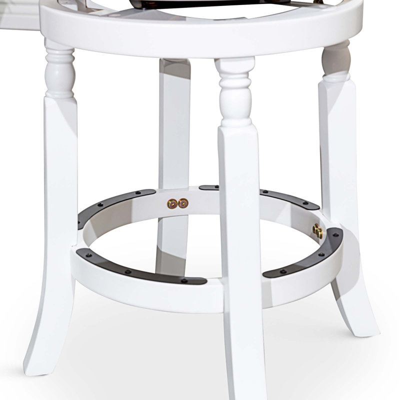 Tabouret de bar Syndra, Tabouret de bar (siège d'une hauteur de 30 po), Noir, Blanc