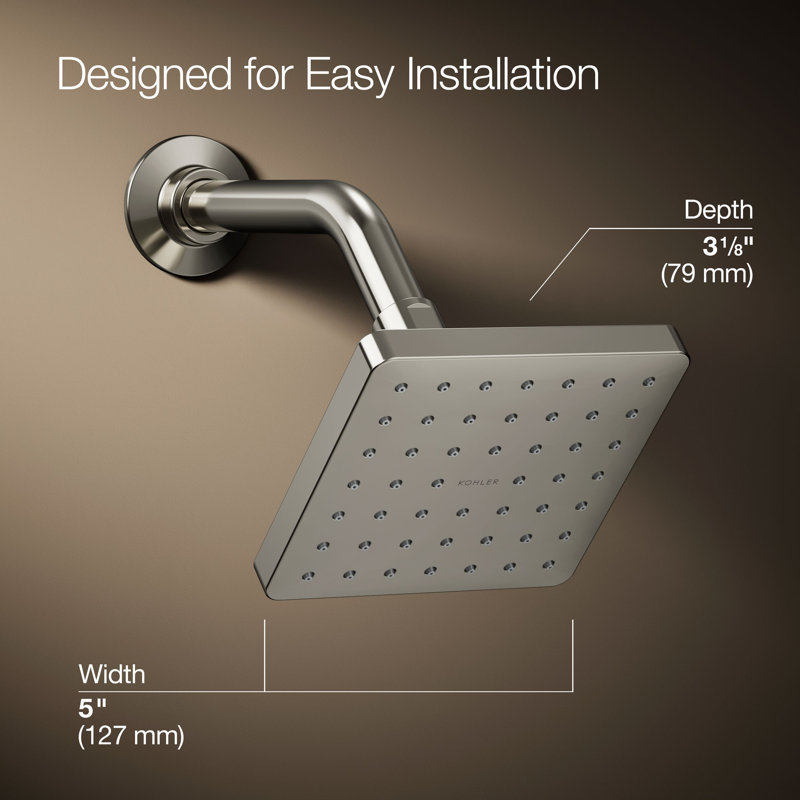 Parallel Single-Function Showerhead, Shower Head with One Spray, 1.75 GPM, Veincut Biscuit with Biscuit Accents, Round