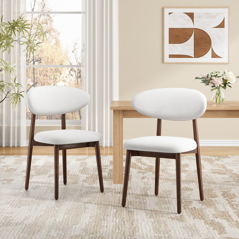 Chaise rembourrée en bois massif, Beige