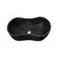 Lavabo vasque en marbre naturel gris foncé, forme ondulée organique de 23,6 po, une pièce, finition mate pour la salle de bain-2110769965