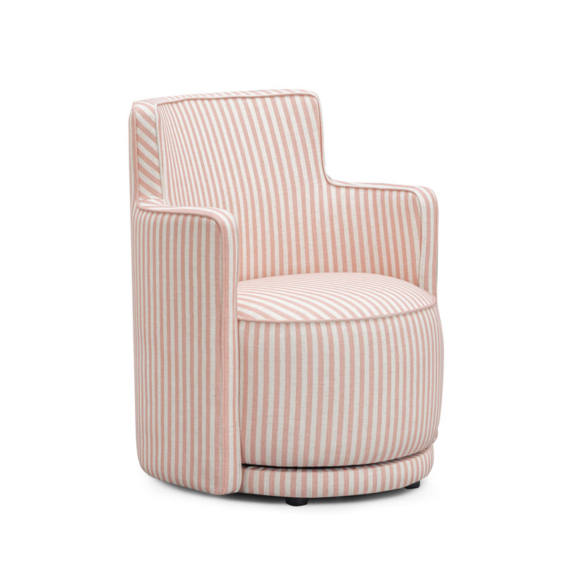 Chaise pivotante rayée rose Passe, Rose