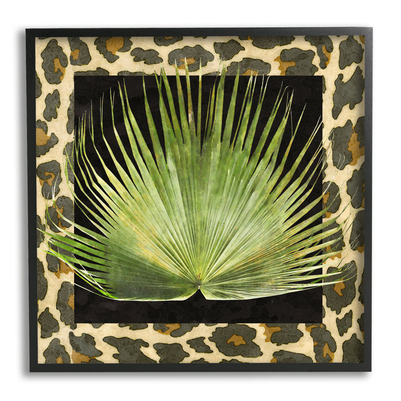 Impression sur toile «Tropical Leaf» par Alonzo Saunders, Giclée encadrée noir minuit, H 12 po x l 12 po x P 1,5 po