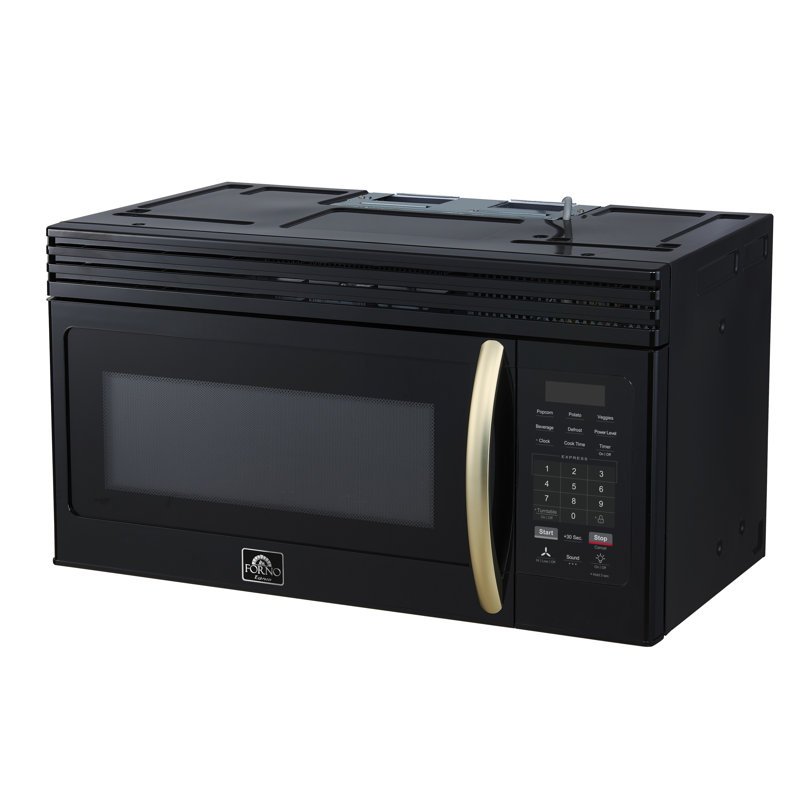 Forno Scalo 30-Inch Over the Range Microwave, Black – 1.6 cu.ft, 300 CFM Convertible Vent