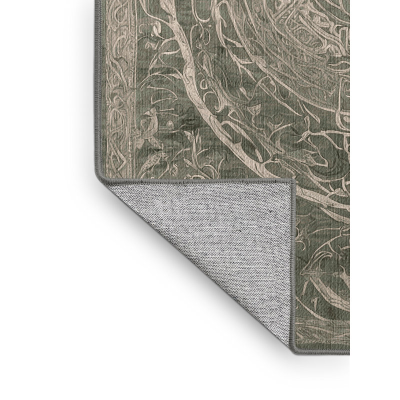 Tapis gris lavable à la machine, Rectangle 6 pi x 9 pi