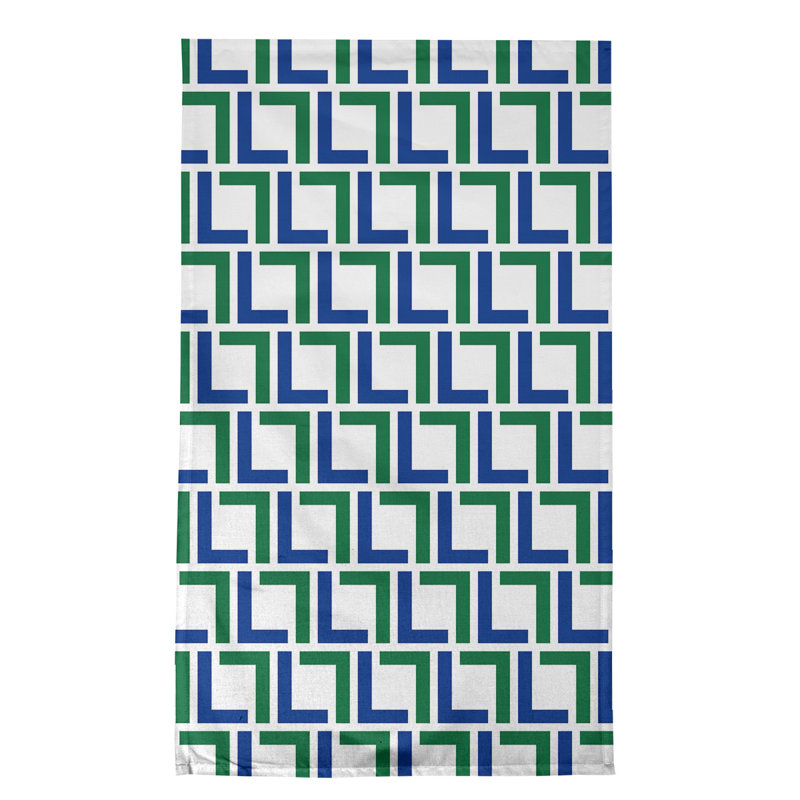 Torchon Seattle, polyester, Argent / Bleu / Blanc