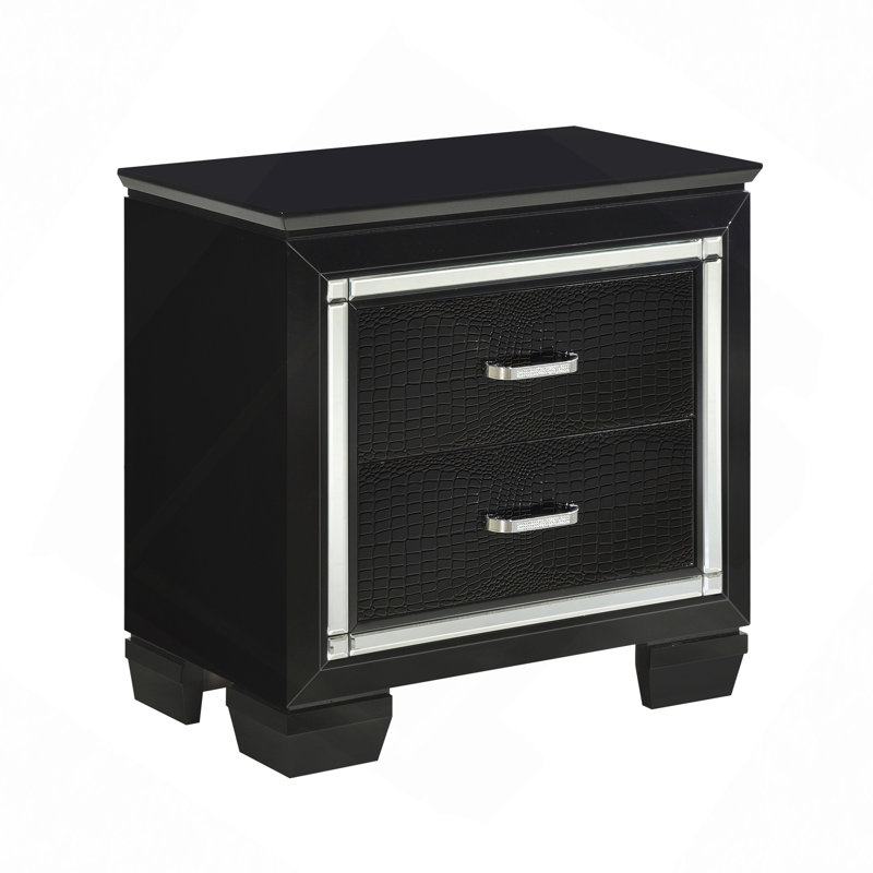 Table de chevet de style classique Mid-Century, Noir