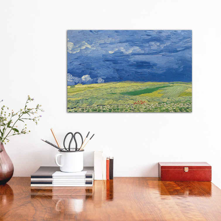 Wheatfields Under Thunderclouds, 1890 by Vincent Van Gogh - Wrapped Canvas Painting