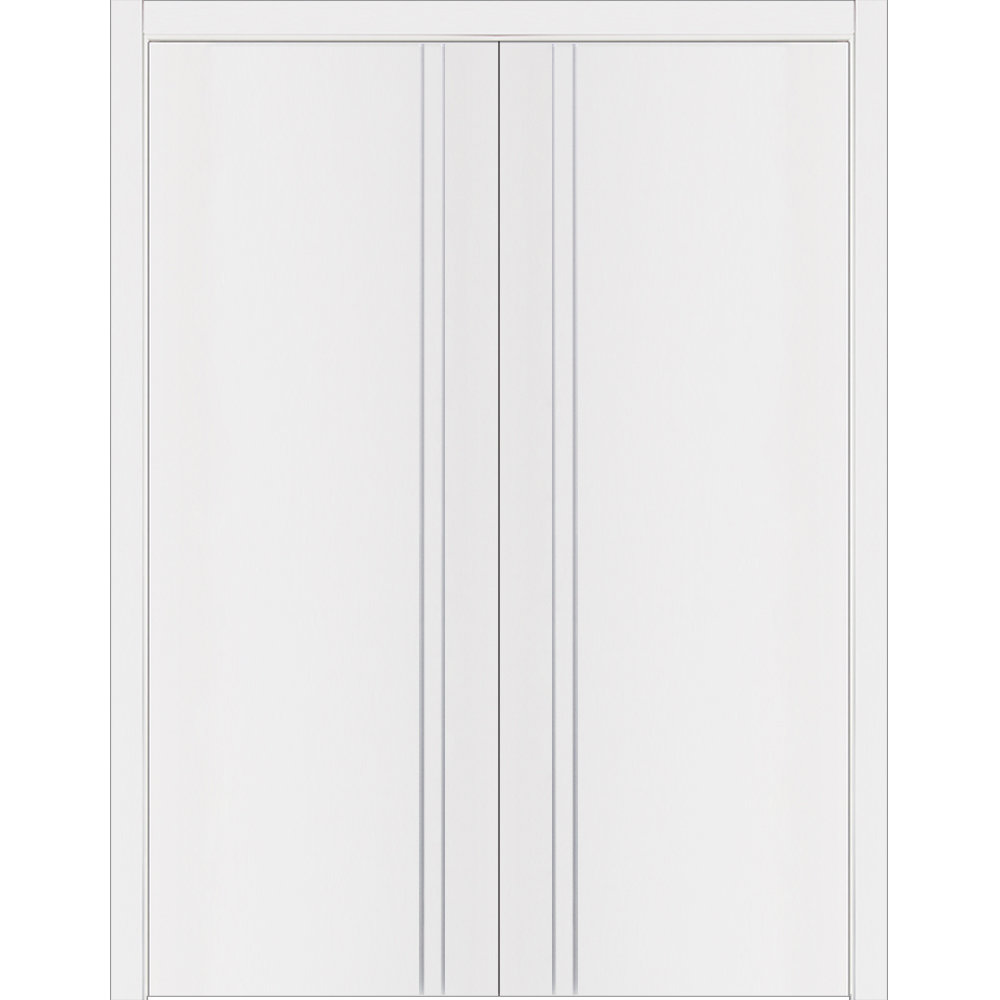 Nova Hardware Glam G-Pro 002 Pre-Hung Soft White Laminated Modern ...
