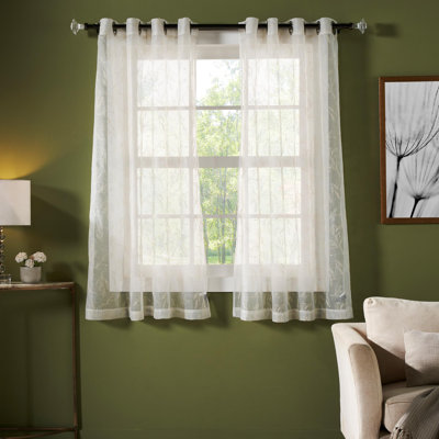 Deco Window Sheer Curtains Long for Home Decoration Grommet & Lightweight Elegant Window Treatments with Light Filtering for Bedroom/Living Room(Champagne, 2 Panels)