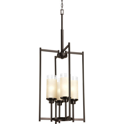 Lustre rectangulaire en abat-jour 4 lumières Nash