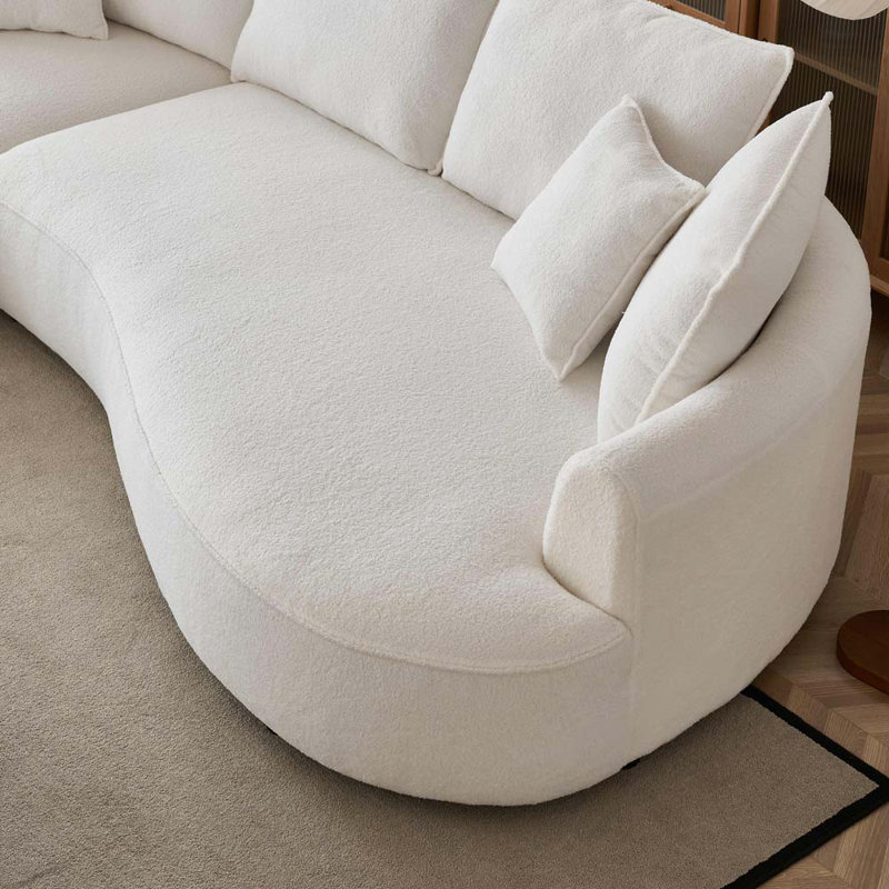 Canapé modulaire 2 pièces Kissha, Boulce blanche