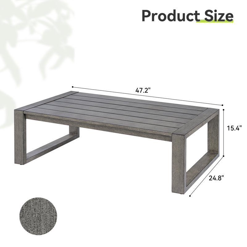 Adden Hand-Painted Aluminum Outdoor Coffee Table