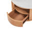 Table basse gigogne ronde avec plateau en marbre, rangement à 2 niveaux et 1 tiroir pour la vie moderne