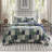 Reversible Microfiber Bedding Sets, Green Navy Rustic Design For Home