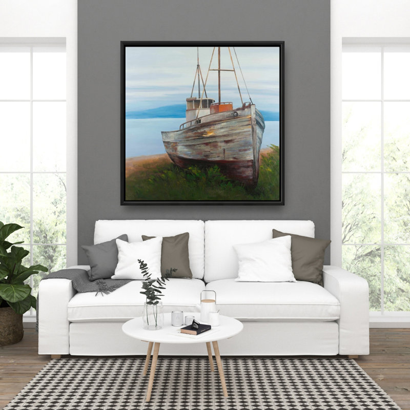 "Vieux bateau abandonné" sur toile, H 36 po x l 36 po