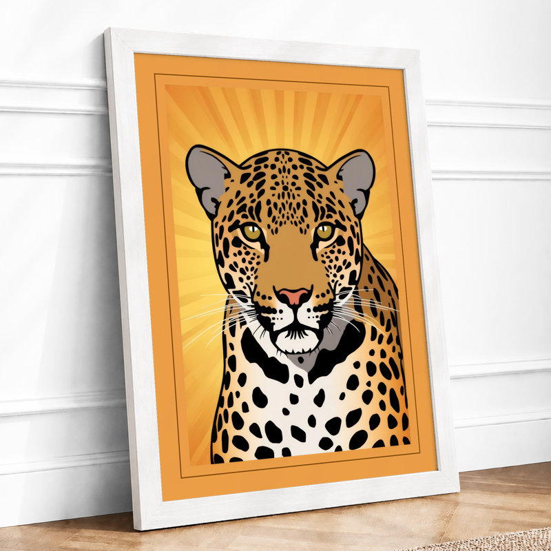 Leopard in Radiance Modern - Framed Print, A4 - 29.7 x 21.0 cm, White