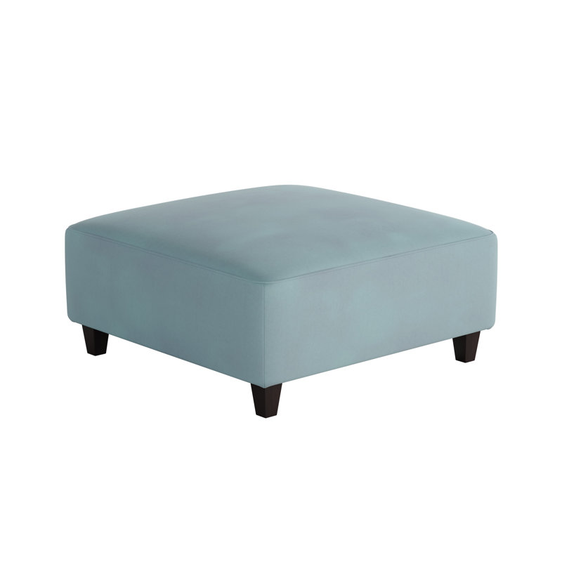 Aurora Upholstered Ottoman, Bella Skylight Polyester