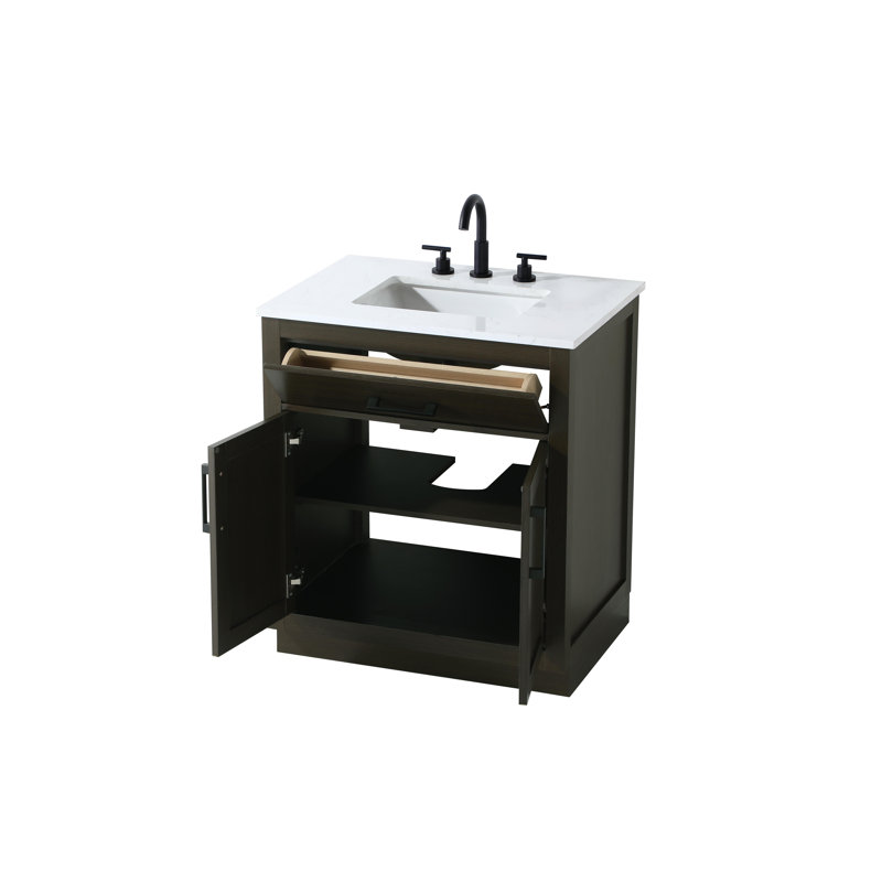 Ahner 30 inch Single Bathroom Vanity, Mocha Brown