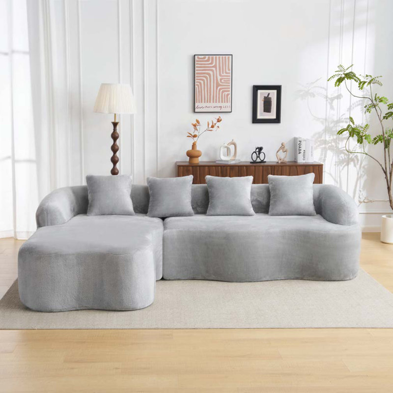 Canapé modulaire en chenille, Gris chenille