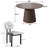 4 - Person Walnut Round Dining Table Set