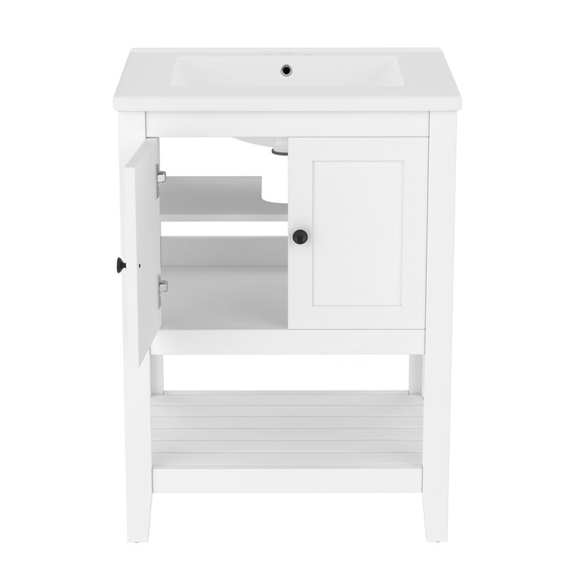 Meuble-lavabo moderne 24 po avec lavabo en céramique
