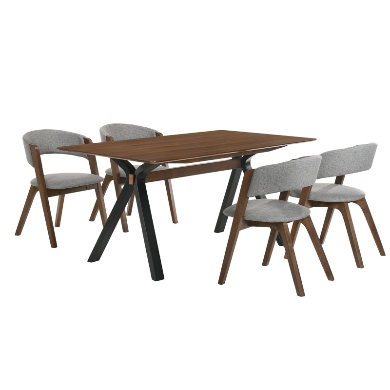 Ensemble de salle à manger 5 pièces Schoonover, Noyer