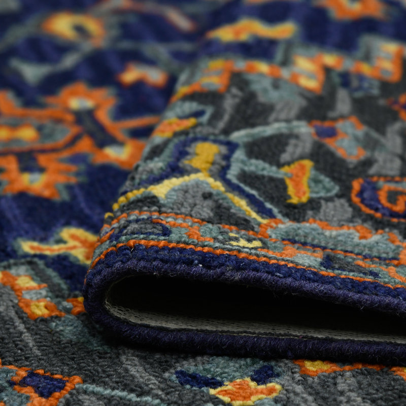 Tapis en laine touffeté à la main Shidler, Rectangle 7 pi 6 po x 9 pi 6 po