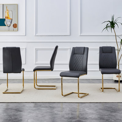 Modern Dining Chairs With PU Leather, Comfortable And Durable For Kitchens, Living Rooms, And Offices