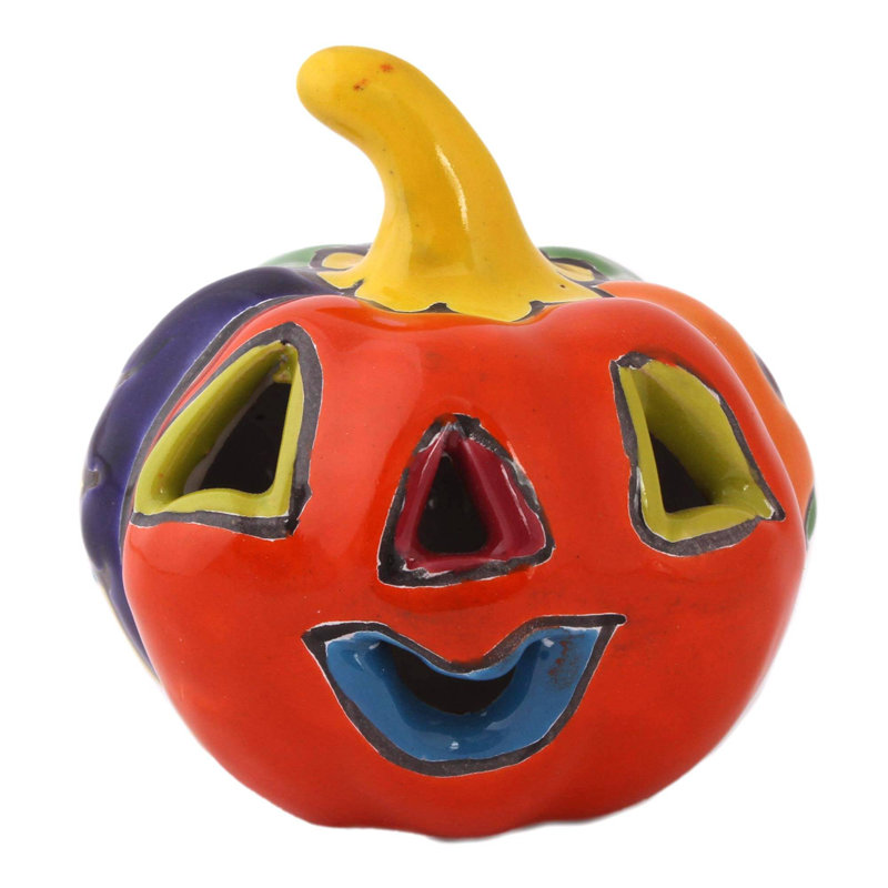 Figurine en céramique The Holiday Aisle® Talavera Jack-O-Lantern